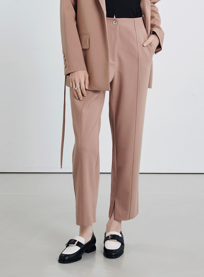 俐落內開衩錐形西裝褲